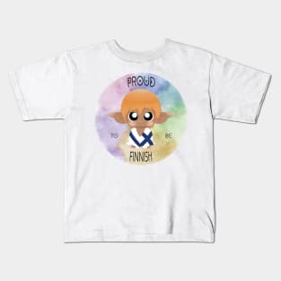 Proud to be Finnish (Sleepy Forest Creatures) Kids T-Shirt